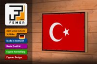 Holzschild Flagge Türkei 18x12 cm Retro Flag of Turkey Dekoration