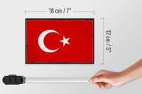 Holzschild Flagge Türkei 18x12 cm Retro Flag of Turkey Dekoration