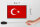 Holzschild Flagge Türkei 18x12 cm Retro Flag of Turkey Dekoration