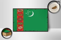 Holzschild Flagge Turkmenistans 18x12cm Retro Turkmenistan Dekoration