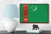 Holzschild Flagge Turkmenistans 18x12cm Retro Turkmenistan Dekoration