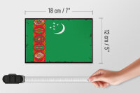 Holzschild Flagge Turkmenistans 18x12cm Retro Turkmenistan Dekoration