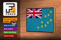 Holzschild Flagge Tuvalus 18x12 cm Retro Flag of Tuvalu Dekoration