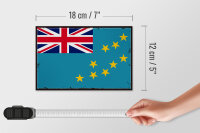 Holzschild Flagge Tuvalus 18x12 cm Retro Flag of Tuvalu Dekoration