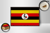 Holzschild Flagge Ugandas 18x12 cm Retro Flag of Uganda  Dekoration