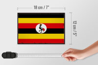 Holzschild Flagge Ugandas 18x12 cm Retro Flag of Uganda  Dekoration