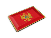 Blechpostkarte Flagge Montenegro 14x10cm Retro Flag...