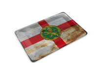 Blechpostkarte Flagge Alderney 14x10 cm Flag Alderney Rost Deko Schild