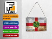 Blechpostkarte Flagge Alderney 14x10 cm Flag Alderney Rost Deko Schild