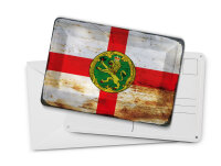 Blechpostkarte Flagge Alderney 14x10 cm Flag Alderney Rost Deko Schild