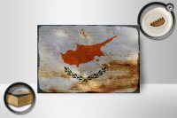 Holzschild Flagge Zypern 18x12cm Flag of Cyprus Rost