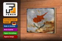 Holzschild Flagge Zypern 18x12cm Flag of Cyprus Rost