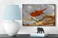 Holzschild Flagge Zypern 18x12cm Flag of Cyprus Rost