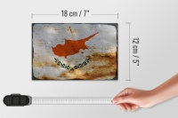 Holzschild Flagge Zypern 18x12cm Flag of Cyprus Rost