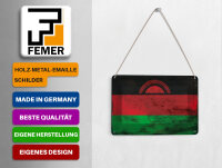 Blechpostkarte Flagge Malawi 14x10 cm Flag of Malawi Rost Deko Schild