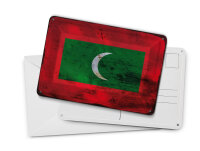 Blechpostkarte Flagge Malediven 14x10 cm Flag Maldives Rost Deko Schild