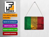 Blechpostkarte Flagge Mali 14x10 cm Flag of Mali Rost Deko Schild