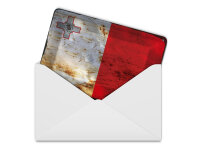 Blechpostkarte Flagge Malta 14x10 cm Flag of Malta Rost Deko Schild