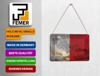 Blechpostkarte Flagge Malta 14x10 cm Flag of Malta Rost Deko Schild