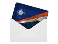 Blechpostkarte Flagge Marshallinseln 14x10 cm Flag Rost Deko Schild