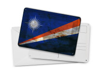 Blechpostkarte Flagge Marshallinseln 14x10 cm Flag Rost Deko Schild