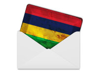 Blechpostkarte Flagge Mauritius 14x10 cm Flag Mauritius Rost Deko Schild