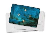Blechpostkarte Flagge Mikronesien 14x10 cm Micronesia Rost Deko Schild