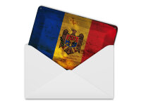 Blechpostkarte Flagge Moldau 14x10 cm Flag of Moldova Rost Deko Schild