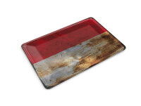 Blechpostkarte Flagge Monaco 14x10 cm Flag of Monaco Rost Deko Schild