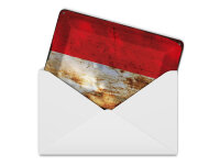Blechpostkarte Flagge Monaco 14x10 cm Flag of Monaco Rost Deko Schild