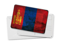 Blechpostkarte Flagge Mongolei 14x10 cm Flag of Mongolia Rost Deko Schild