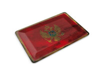 Blechpostkarte Flagge Montenegro 14x10 cm Flag Montenegro Rost Deko Schild
