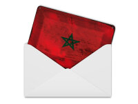 Blechpostkarte Flagge Marokko 14x10 cm Flag of Morocco Rost Deko Schild