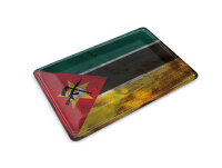 Blechpostkarte Flagge Mosambik 14x10 cm Flag Mozambique Rost Deko Schild