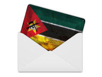 Blechpostkarte Flagge Mosambik 14x10 cm Flag Mozambique Rost Deko Schild