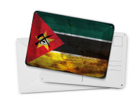 Blechpostkarte Flagge Mosambik 14x10 cm Flag Mozambique Rost Deko Schild