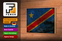 Holzschild Flagge DR Kongo 18x12cm democratic Congo Rost
