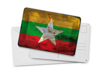Blechpostkarte Flagge Myanmar 14x10 cm Flag of Myanmar Rost Deko Schild