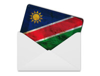 Blechpostkarte Flagge Namibia 14x10 cm Flag of Namibia Rost Deko Schild