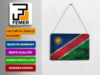 Blechpostkarte Flagge Namibia 14x10 cm Flag of Namibia Rost Deko Schild