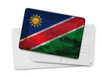 Blechpostkarte Flagge Namibia 14x10 cm Flag of Namibia Rost Deko Schild