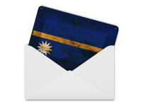 Blechpostkarte Flagge Nauru 14x10 cm Flag of Nauru Rost Deko Schild