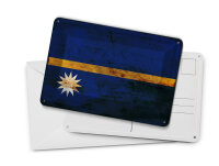 Blechpostkarte Flagge Nauru 14x10 cm Flag of Nauru Rost Deko Schild