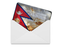 Blechpostkarte Flagge Nepal 14x10 cm Flag of Nepal Rost Deko Schild