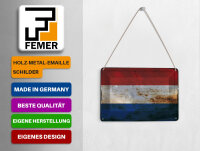 Blechpostkarte Flagge Niederlande 14x10 cm Netherlands Rost Deko Schild