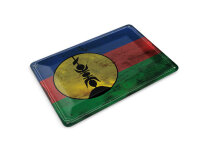 Blechpostkarte Flagge Neukaledonien 14x10 cm Flag Rost Deko Schild