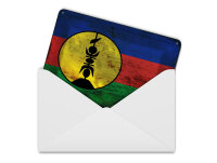Blechpostkarte Flagge Neukaledonien 14x10 cm Flag Rost Deko Schild