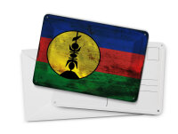 Blechpostkarte Flagge Neukaledonien 14x10 cm Flag Rost Deko Schild