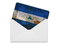 Blechpostkarte Flagge Nicaragua 14x10 cm Flag Nicaragua Rost Deko Schild