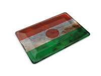 Blechpostkarte Flagge Niger 14x10 cm Flag of Niger Rost Deko Schild